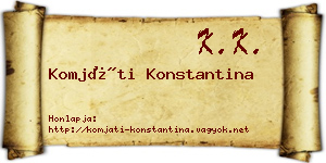 Komjáti Konstantina névjegykártya